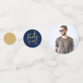 fünfundvierzig | Gold & Navy Blue 45. Geburtstagsp Konfetti (Rückseiten)