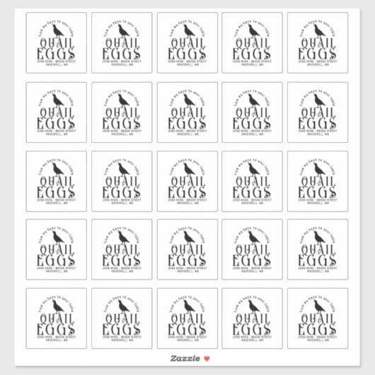 Fünfundzwanzig durchsichtige oder weiße Eierkarton Aufkleber (Blatt)