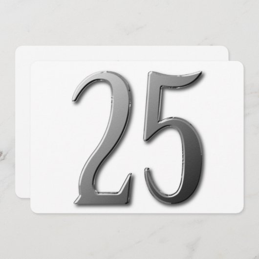 Fünfundzwanzig Einladung (Vorne/Hinten)