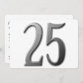 Fünfundzwanzig mit Informationen über die Hintergr Einladung (Vorne/Hinten)