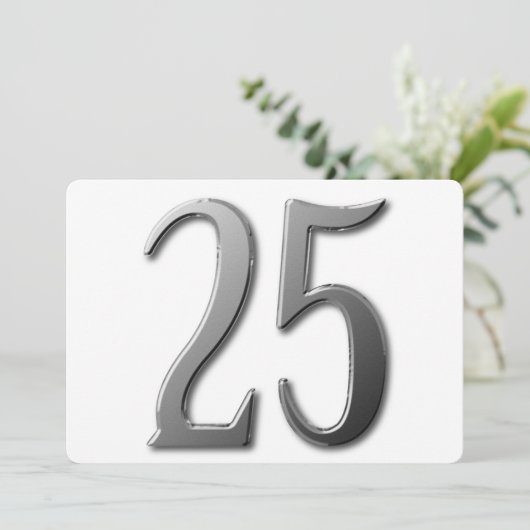 Fünfundzwanzig mit Informationen über die Hintergr Einladung (Stehend Vorderseite)