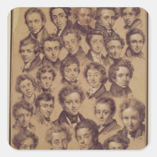Fünfundzwanzig Schüler vom Studio von Antoine Quadratischer Aufkleber
