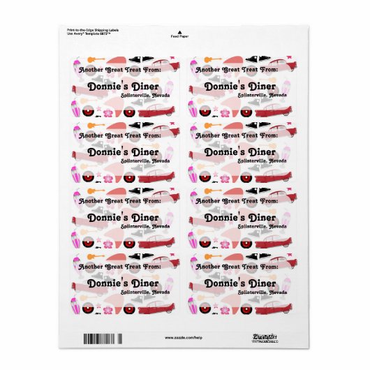 Funfy 50s-Musterlabel (Vorne)