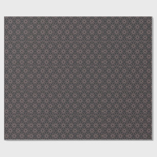 Fünfzackige Stern Geometrie in Holzkohle und Rosé Geschenkpapier