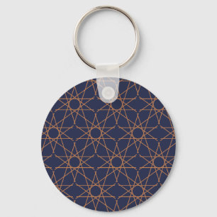 Fünfzackige Stern-Geometrie Indigo-Kupfer-Schlüsse Schlüsselanhänger