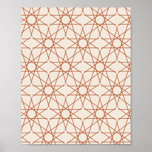 Fünfzackige Sterngeometrie in Terrakotta und Elfen Poster