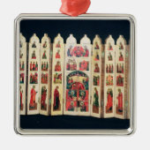 Fünfzehn-Abschnitt Ikonenschirm mit dem Leben von Silbernes Ornament (Vorne)