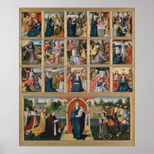 Fünfzehn Geheimnisse des Rosenkranzes Heilige Reli Poster