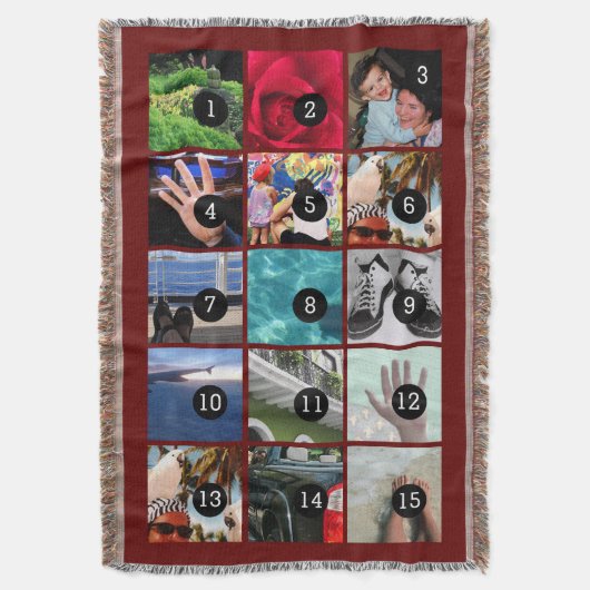 Fünfzehn Ihrer Fotos Burgunder Ihre eigene Vorlage Decke (Vorderseite Vertikal)