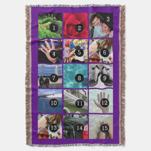 Fünfzehn Ihrer Fotos Lila Ihre eigene Ursprünge Decke (Vorderseite Vertikal)