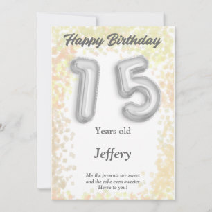 Fünfzehnjährige Happy Birthday Card
