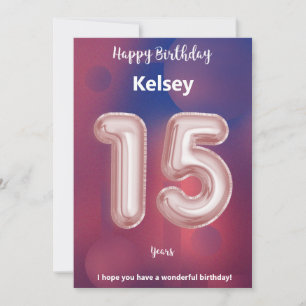 Fünfzehnjährige Happy Birthday Card
