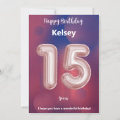 Fünfzehnjährige Happy Birthday Card (Rückseite)