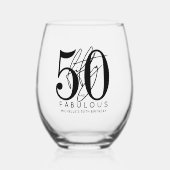 Fünfzig 50. Geburtstag Weinglas Ohne Stiel (Vorderseite)