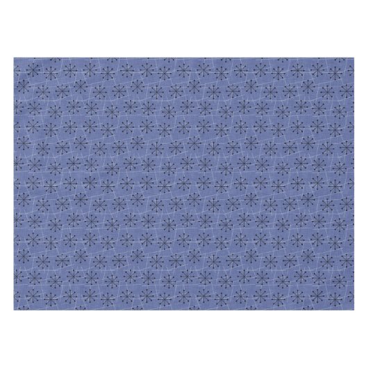 Fünfzig Blau mit schwarzen Sternexplosionen | Atom Tischdecke (Vorderseite (Horizontal))