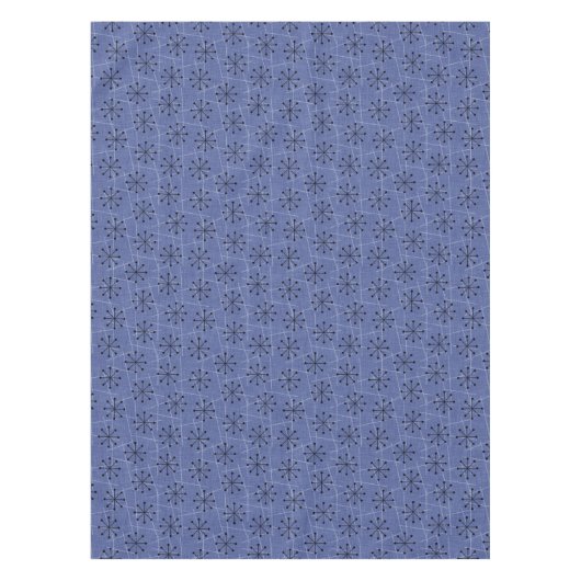 Fünfzig Blau mit schwarzen Sternexplosionen | Atom Tischdecke (Vorderseite)