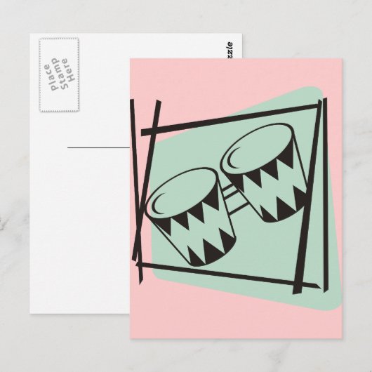Fünfzig Bongos Postkarte (Vorne/Hinten)