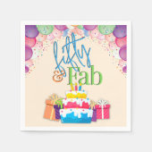 Fünfzig bunte Geburtstagsparty Napkins Serviette (Vorderseite)