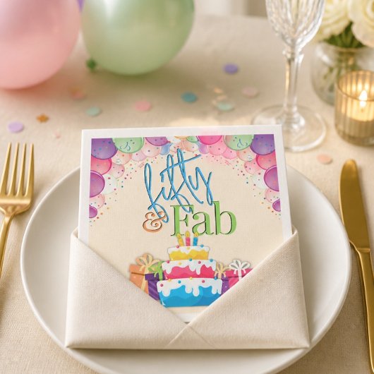 Fünfzig bunte Geburtstagsparty Napkins Serviette