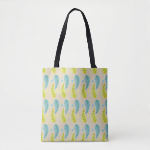 Fünfzig - Chartreuse und Aqua Blätter Tasche