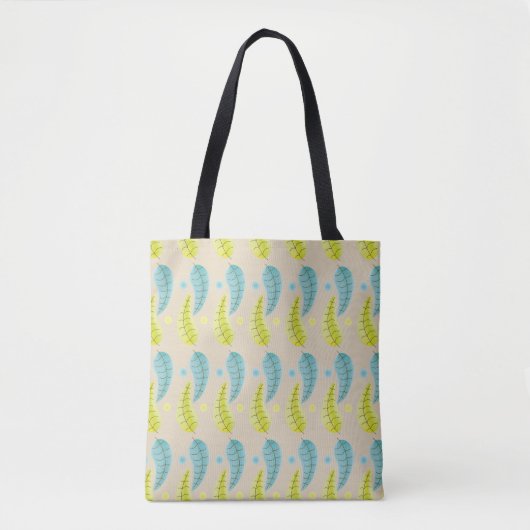 Fünfzig - Chartreuse und Aqua Blätter Tasche (Vorderseite)