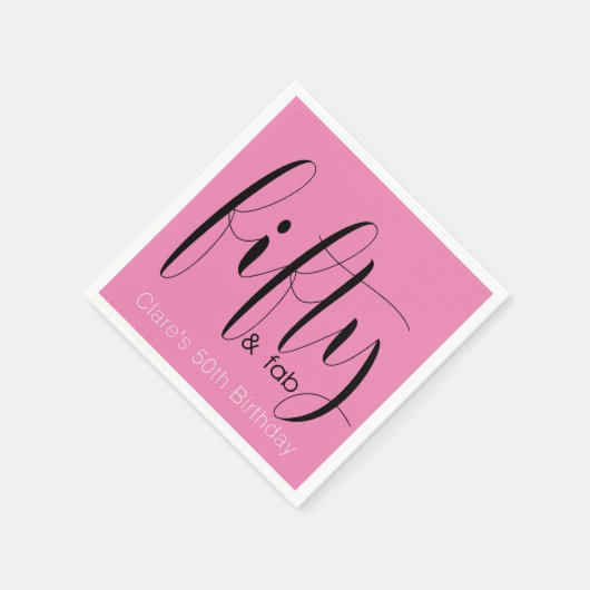 Fünfzig & Fab Geburtstag Serviette (Ecke)