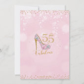 Fünfzig fabelhafte High Heels Bubbly 55 Geburtstag Einladung (Rückseite)