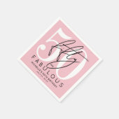 Fünfzig Fabelhafte Pink 50. Geburtstagsfeier Serviette (Ecke)