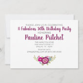 Fünfzig Fabulous 50. Geburtstag Einladung (Rückseite)