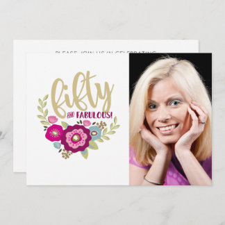 Fünfzig Fabulous 50. Geburtstag Einladung