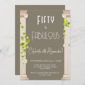 Fünfzig Fabulous Elegant Brown griechisches Thema Einladung (Vorne/Hinten)
