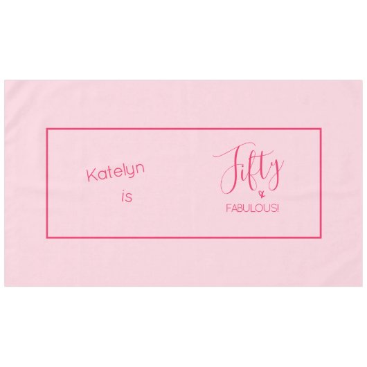 Fünfzig & FABULOUS! Gerahmtes Personalisiertes Ros Tischdecke (Vorderseite (Horizontal))