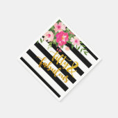 Fünfzig & Fabulous Napkin - Schwarz/Weiß Streifen Serviette (Ecke)