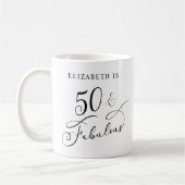 Fünfzig Fabulous Personalisiert 50. Geburtstag Kaffeetasse (Links)