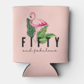 Fünfzig Fabulous Pink Flamingo 50. Geburtstag Dosenkühler (Vorderseite)