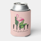 Fünfzig Fabulous Pink Flamingo 50. Geburtstag Dosenkühler (Kanne Rückseite)