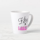 Fünfzig & FABULOUS Retro Black & Pink 50. Geburtst Milchtasse (Rechte Ecke)