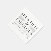 Fünfzig & Fantastisch Art Deco Name Datum 50. Gebu Serviette (Ecke)