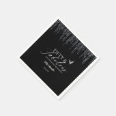 Fünfzig & Fantastisch Black Glam 50. Geburtstag Serviette (Ecke)