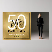 Fünfzig & Fantastisch Gold Schriftzug 50. Geburtst