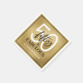 Fünfzig & Fantastisch Gold Schriftzug 50. Geburtst Serviette (Ecke)