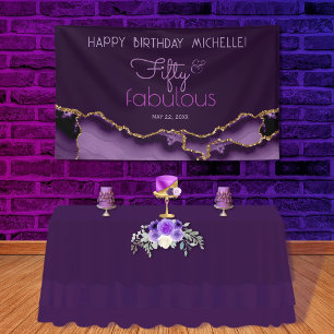 Fünfzig & Fantastisch Lila Gold 50. Geburtstag Banner