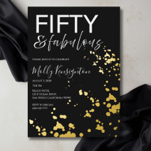 Fünfzig & Fantastisch Schwarz und Gold Geburtstags