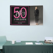 Fünfzig & Fantastisch Schwarze Schrift 50. Geburts Banner (Messeveranstaltung)