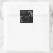 Fünfzig & Fantastisch Schwarzer Glam 50. Geburtsta Quadratischer Aufkleber (Tasche)