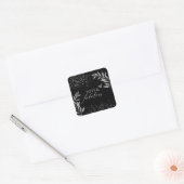 Fünfzig & Fantastisch Schwarzer Glam 50. Geburtsta Quadratischer Aufkleber (Umschlag)
