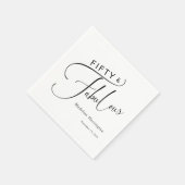 Fünfzig & Fantastisch Skript Name Datum 50. Geburt Serviette (Ecke)