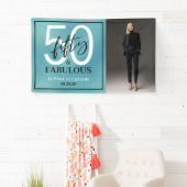 Fünfzig & Fantastisch Teal Schriftzug 50. Geburtst Banner (Insitu)
