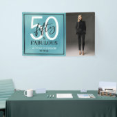 Fünfzig & Fantastisch Teal Schriftzug 50. Geburtst Banner (Messeveranstaltung)