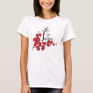 Fünfzig fein und fabelhaftes T-Shirt mit Blumen